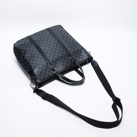 LOUIS VUITTON Damier Tadao PM Damier Graphite 2009 Tote Bag black WS14035