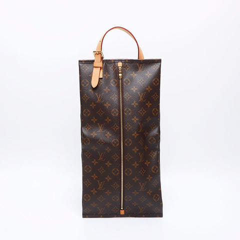 ルイ・ヴィトン LOUIS VUITTON モノグラム 2018年製 シューズバッグ ウッス ア スーリエ ポーチ ブラウン WS14036