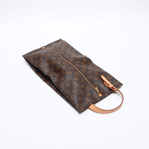 ルイ・ヴィトン LOUIS VUITTON モノグラム 2018年製 シューズバッグ ウッス ア スーリエ ポーチ ブラウン WS14036
