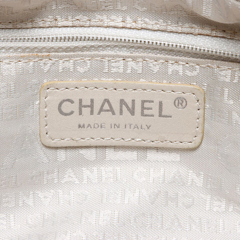 シャネル CHANEL チョコバー レザー ミニボストンバッグ ボーリングバッグ 10番台 2005-2006 ショルダーバッグ ホワイト WS14037