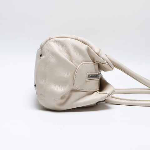 シャネル CHANEL チョコバー レザー ミニボストンバッグ ボーリングバッグ 10番台 2005-2006 ショルダーバッグ ホワイト WS14037
