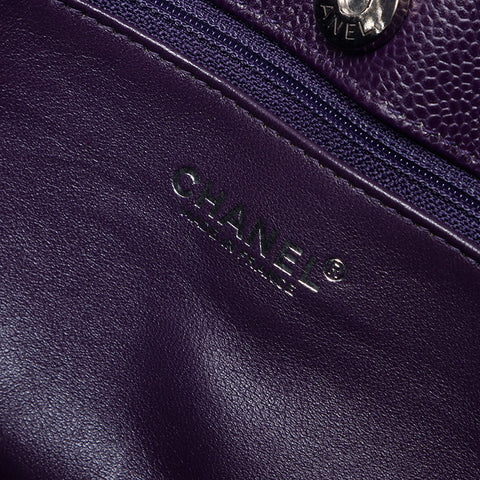 CHANEL Caviar Skin COCO Mark Chain 6th Series 2000-2001 Shoulder Bag purple WS14038