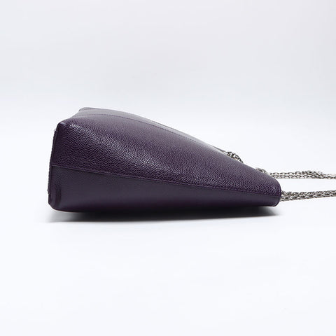 CHANEL Caviar Skin COCO Mark Chain 6th Series 2000-2001 Shoulder Bag purple WS14038