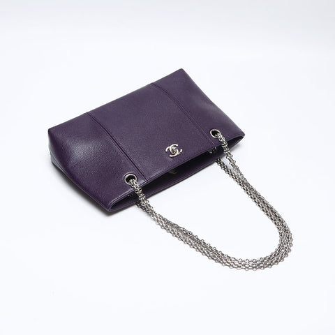 CHANEL Caviar Skin COCO Mark Chain No.6 Small 2000-2001 Shoulder Bag purple WS14039
