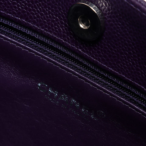 CHANEL Caviar Skin COCO Mark Chain No.6 Small 2000-2001 Shoulder Bag purple WS14039