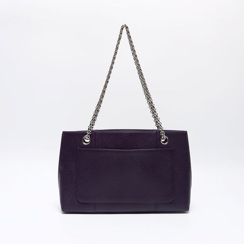 CHANEL Caviar Skin COCO Mark Chain No.6 Small 2000-2001 Shoulder Bag purple WS14039