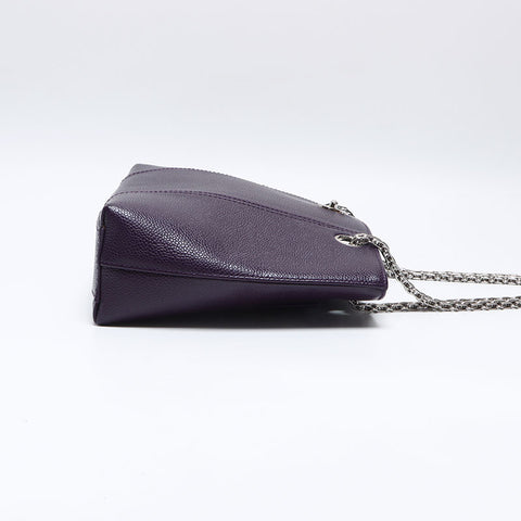 CHANEL Caviar Skin COCO Mark Chain No.6 Small 2000-2001 Shoulder Bag purple WS14039