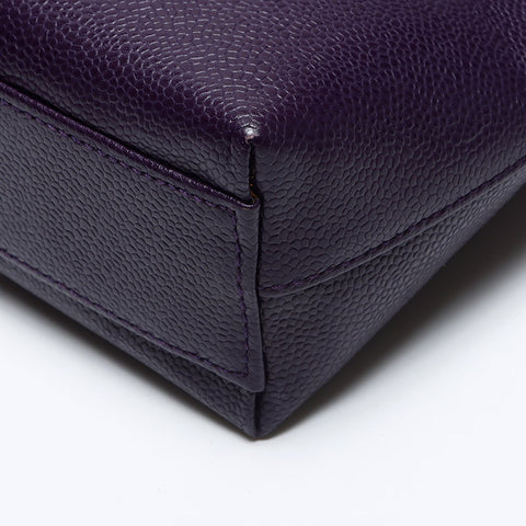 CHANEL Caviar Skin COCO Mark Chain No.6 Small 2000-2001 Shoulder Bag purple WS14039