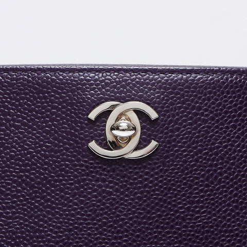 CHANEL Caviar Skin COCO Mark Chain No.6 Small 2000-2001 Shoulder Bag purple WS14039
