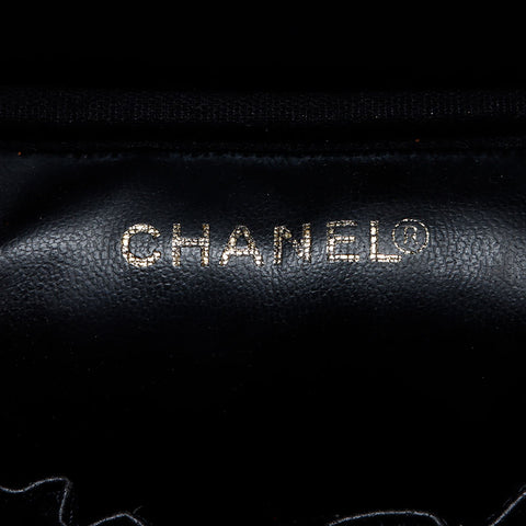 CHANEL Caviar Skin Vertical Vanity COCO Mark 6th Series 2000-2001 Handbag black WS14040