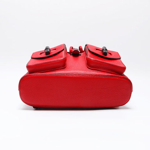 GUCCI Bamboo leather Backpack Â· Daypack Red WS14043