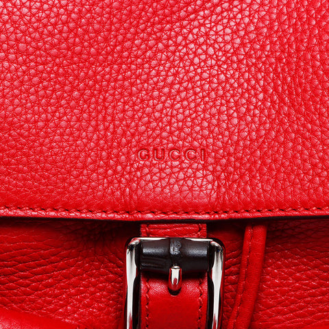 GUCCI Bamboo leather Backpack Â· Daypack Red WS14043