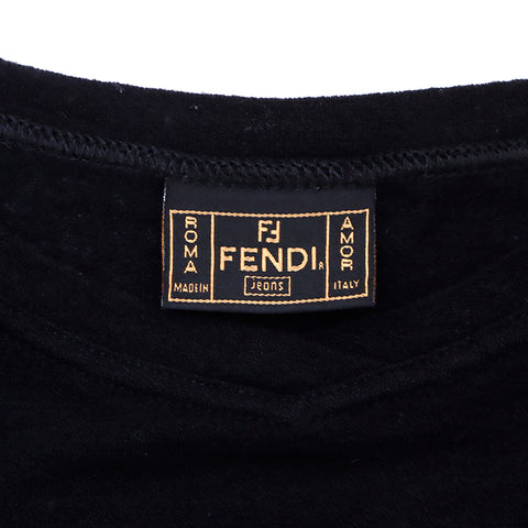 フェンディ FENDI ウール 長袖 カットソー ブラック WS1404