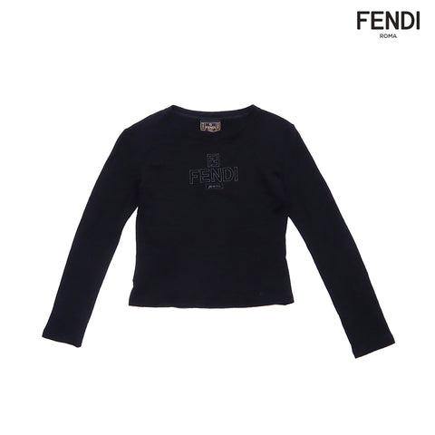 フェンディ FENDI ウール 長袖 カットソー ブラック WS1404