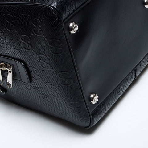 GUCCI GG embossed leather 2way Boston bag black WS14050