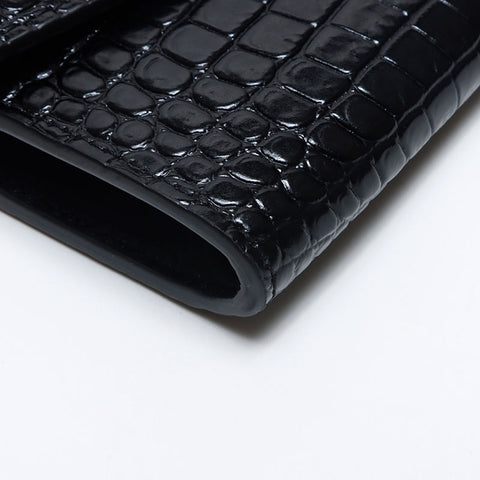 イヴ・サンローラン YVES SAINT LAURENT YSL ロゴ 型押しレザー チェーン ショルダーバッグ ブラック WS14056