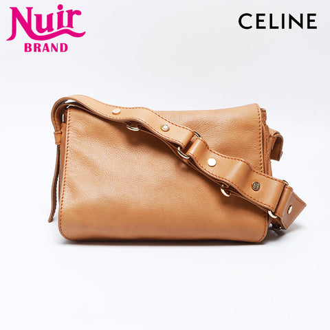 CELINE leather Shoulder Bag beige WS14059
