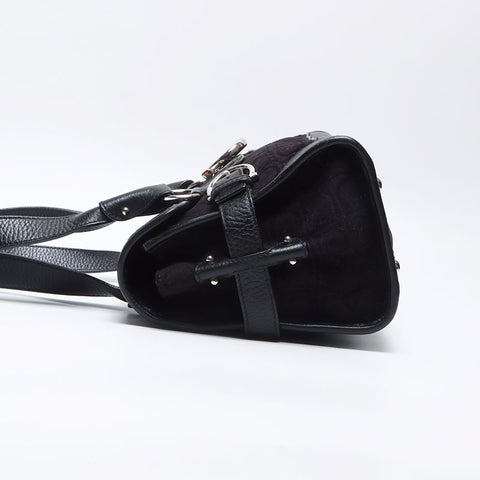 Salvatore Ferragamo Cotton Gancini Handbag black WS14060