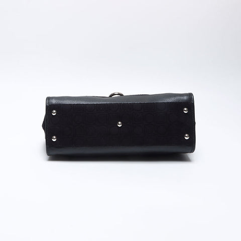 Salvatore Ferragamo Cotton Gancini Handbag black WS14060