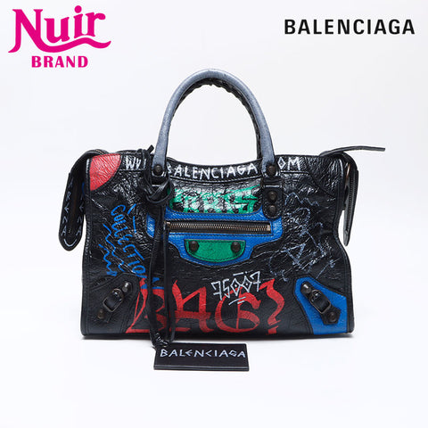 BALENCIAGA Graffiti City Handbag black WS14061