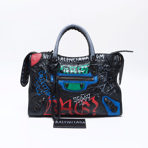 BALENCIAGA Graffiti City Handbag black WS14061
