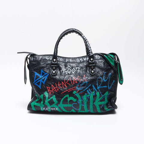 BALENCIAGA Graffiti City Handbag black WS14061