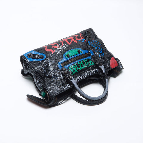 BALENCIAGA Graffiti City Handbag black WS14061