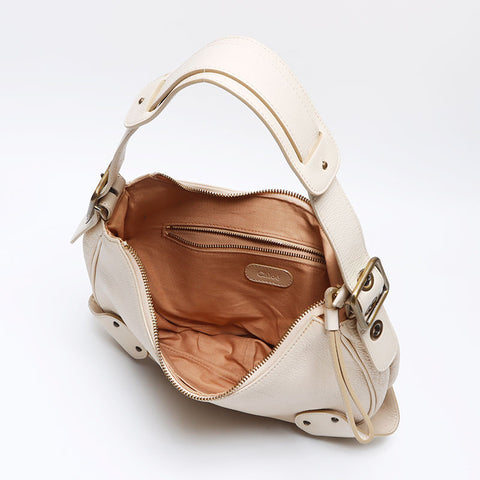 Chloe Half moon leather Shoulder Bag beige WS14062