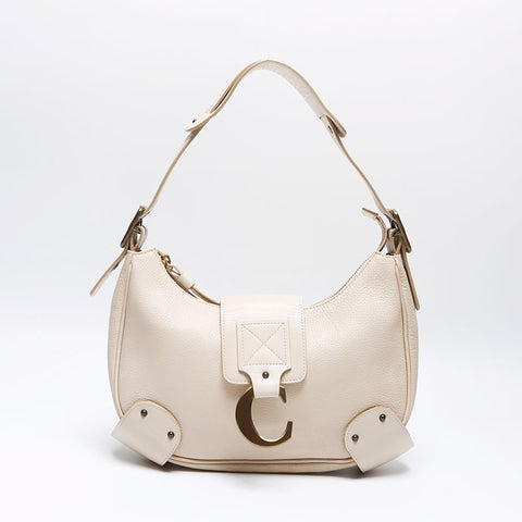 Chloe Half moon leather Shoulder Bag beige WS14062