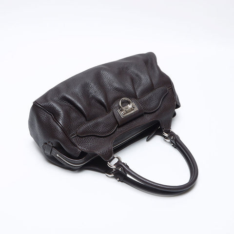 Salvatore Ferragamo Gancini leather Shoulder Bag Brown WS14067