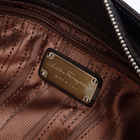 Salvatore Ferragamo Gancini leather Shoulder Bag Brown WS14067