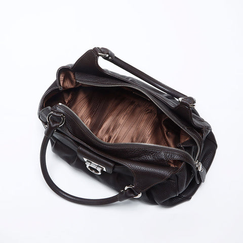Salvatore Ferragamo Gancini leather Shoulder Bag Brown WS14067