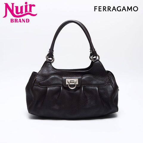 Salvatore Ferragamo Gancini leather Shoulder Bag Brown WS14067