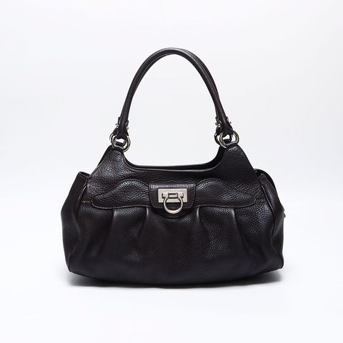 Salvatore Ferragamo Gancini leather Shoulder Bag Brown WS14067