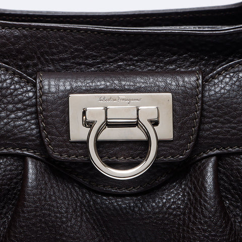 Salvatore Ferragamo Gancini leather Shoulder Bag Brown WS14067