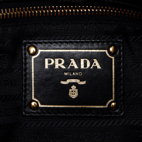 PRADA Quilted Tote Bag 2WAY Nylon Shoulder Bag black WS14070