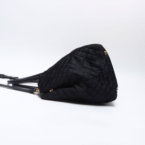 PRADA Quilted Tote Bag 2WAY Nylon Shoulder Bag black WS14070