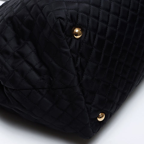 PRADA Quilted Tote Bag 2WAY Nylon Shoulder Bag black WS14070