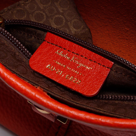 Salvatore Ferragamo Gancini one belt Shoulder Bag Orange WS14073