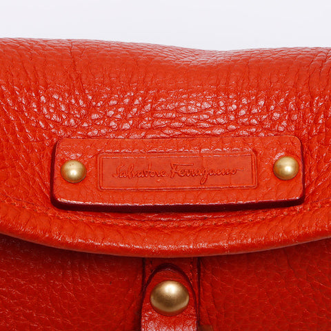 Salvatore Ferragamo Gancini one belt Shoulder Bag Orange WS14073