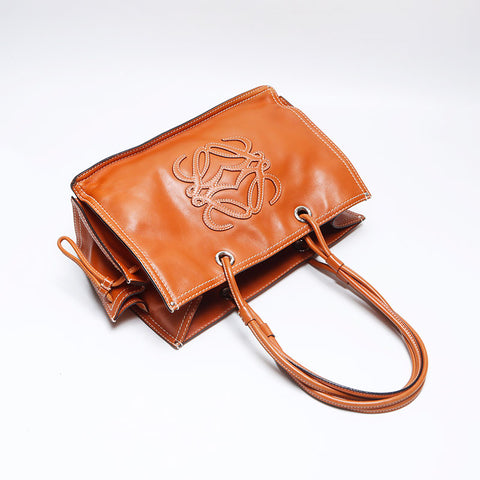ロエベ LOEWE ショッパートート アナグラム トートバッグ ブラウン WS14075