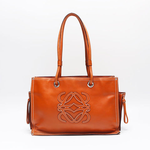 ロエベ LOEWE ショッパートート アナグラム トートバッグ ブラウン WS14075