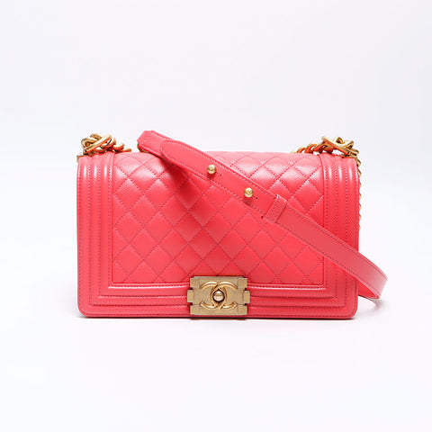 CHANEL Boy Chanel Caviar Shoulder Bag pink WS14076