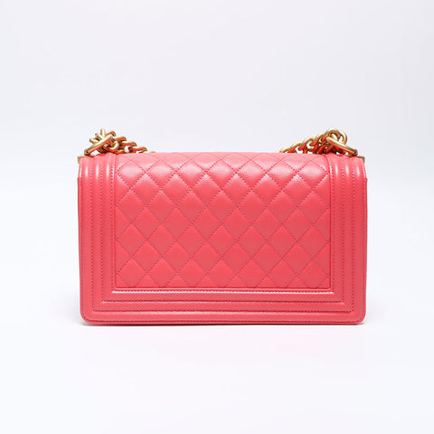 CHANEL Boy Chanel Caviar Shoulder Bag pink WS14076
