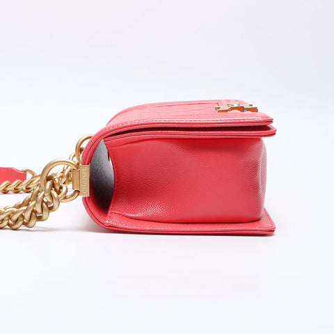 CHANEL Boy Chanel Caviar Umhängetasche rosa WS14076