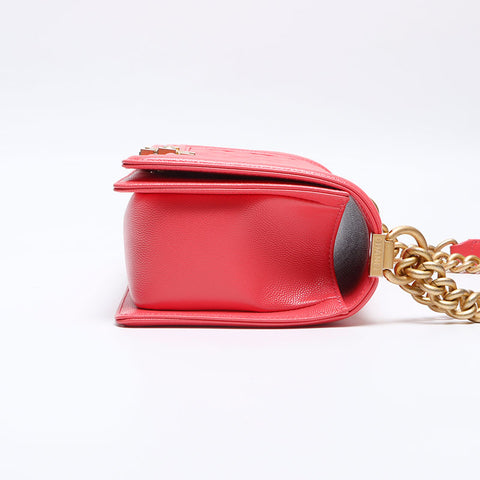 CHANEL Boy Chanel Caviar Shoulder Bag pink WS14076
