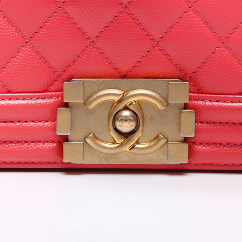 CHANEL Boy Chanel Caviar Shoulder Bag pink WS14076