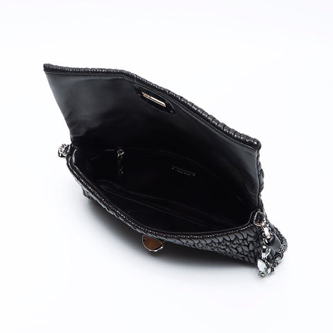 Miu Miu Rhinestone Crystal Handbag Shoulder Bag black WS14077