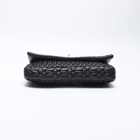 Miu Miu Rhinestone Crystal Handbag Shoulder Bag black WS14077