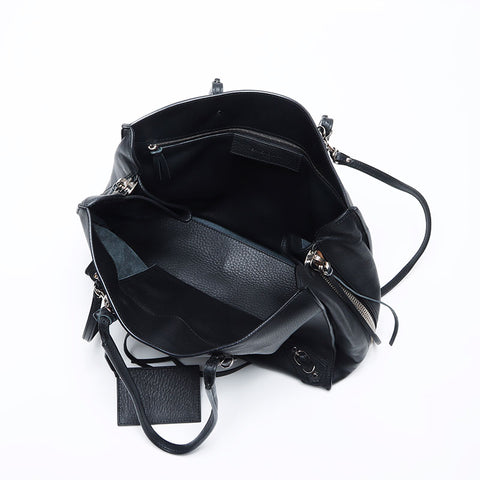 BALENCIAGA Paper Leather Tote Bag black WS14078